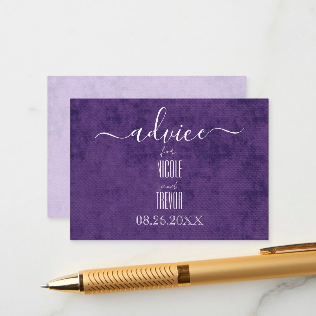 Create Your Own Purple Fabric Texture Advice Card (Front/Back In Situ)