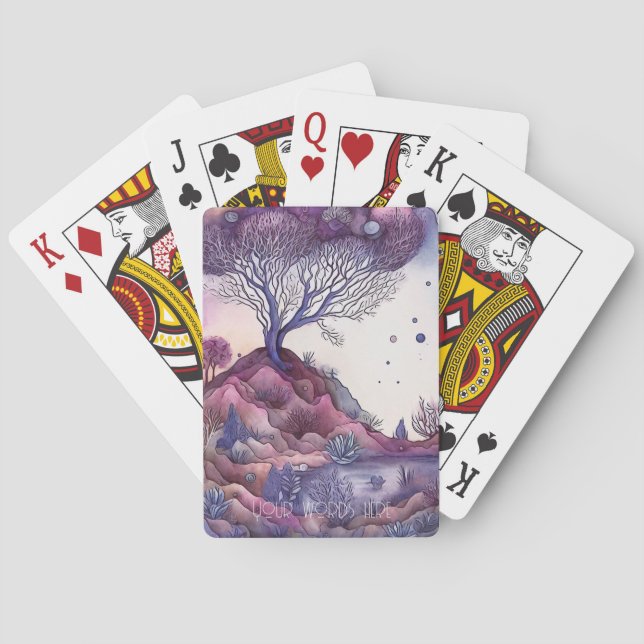 Create Your Own Purple Fantasy Landscape Playing Cards (Back)