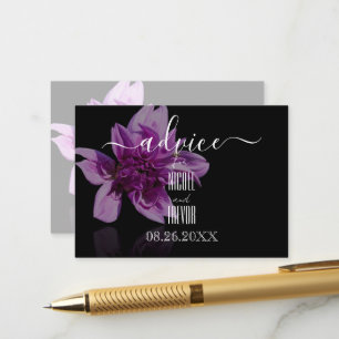Create Your Own Purple Flower on Black Advice Card