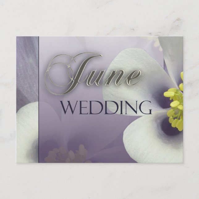 Create your own purple June Wedding Postcard (Front)