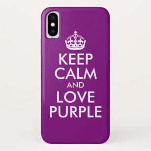 Create Your Own Purple Keep Calm and Carry On iPhone XS Case
