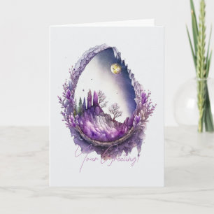 Create Your Own Purple Landscape Geode Holiday Card