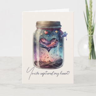 Create Your Own Purple Magic Heart Love Holiday Card