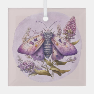 Create Your Own Purple Moth & Wildflowers Glass Tree Decoration