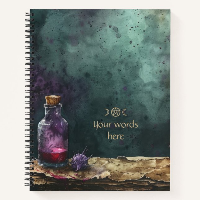 Create Your Own Purple Nettle Potion Apothecary Notebook (Front)
