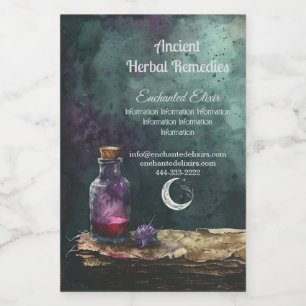 Create Your Own Purple Nettle Potion Apothecary Wine Label