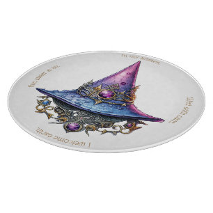 Create Your Own Purple Pink Bejeweled Witch Hat Cutting Board