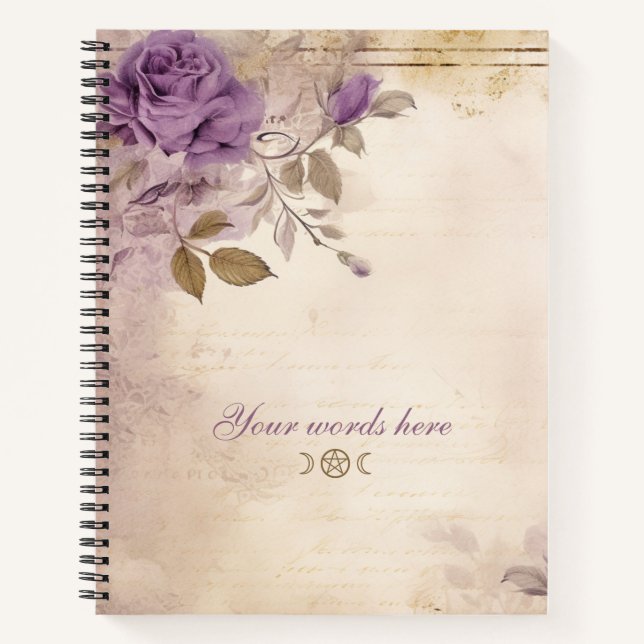 Create Your Own Purple Rose Parchment Notebook (Front)