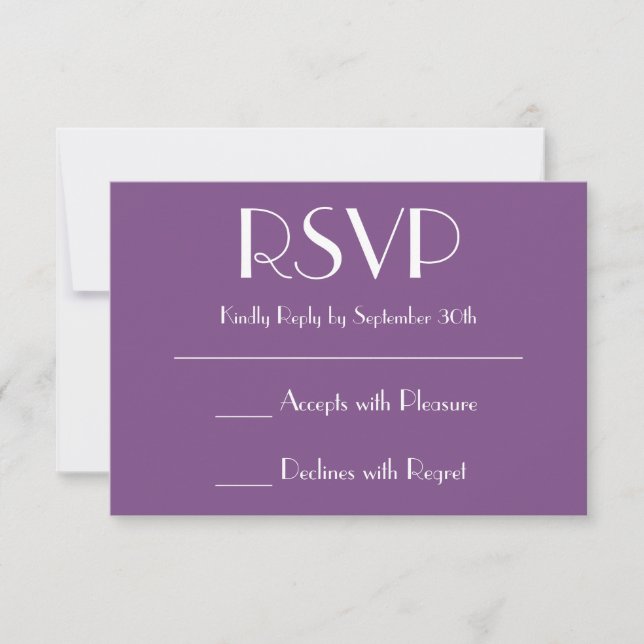 Create Your Own Purple RSVP Card (Front)