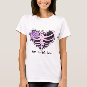 Create Your Own Purple Skeleton Heart T-Shirt