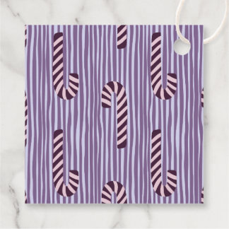 Create Your Own Purple Stripes Pink Candy Canes Favour Tags