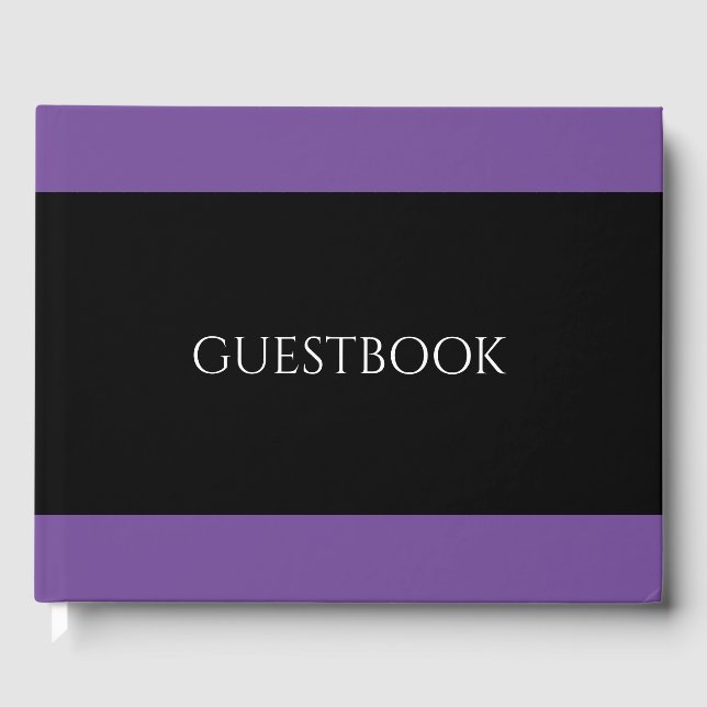 Create Your Own - Purple w/ Black Stripe Guest Book (Front)
