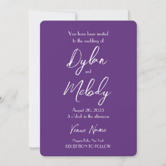 Create Your Own Purple Wedding Invitation