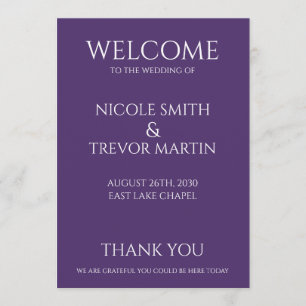 Create Your Own - Purple Wedding Program