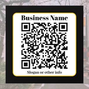 Create Your Own QR Code Black White Gold Border