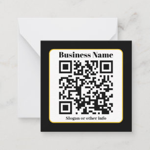 Create Your Own QR Code   Black White Gold Border Card