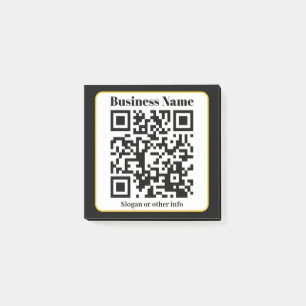 Create Your Own QR Code Black White Gold Border Post-it Notes