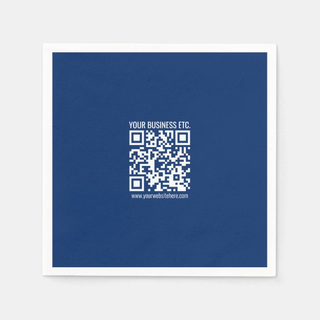 Create Your Own QR Code | Blue Napkin (Front)