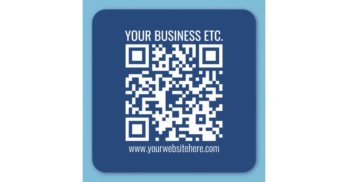 Create Your Own QR Code | Blue Square Sticker | Zazzle