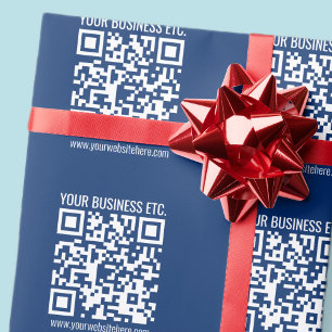 Create Your Own QR Code   Blue Wrapping Paper