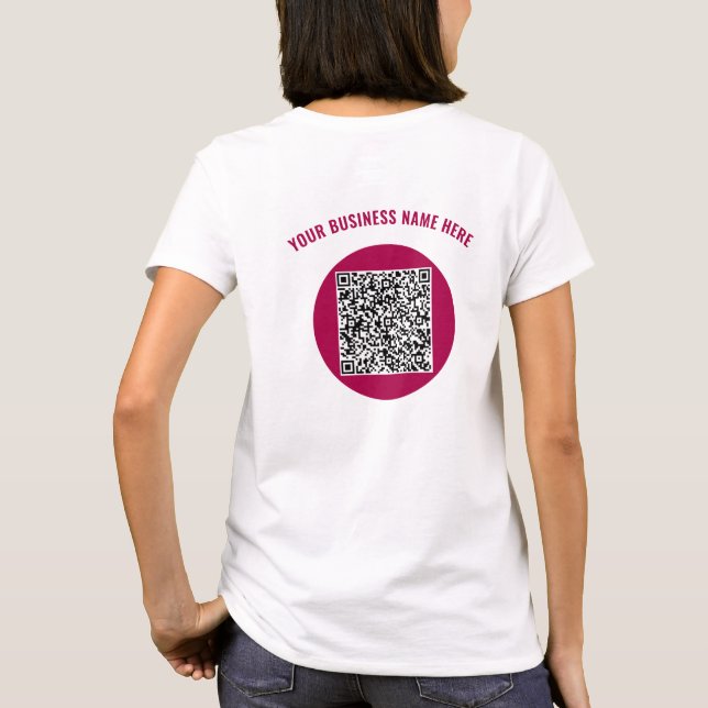 Create Your Own QR Code Business T-Shirt Example (Back)
