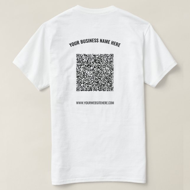 Create Your Own QR Code Business T-Shirt Template (Design Back)