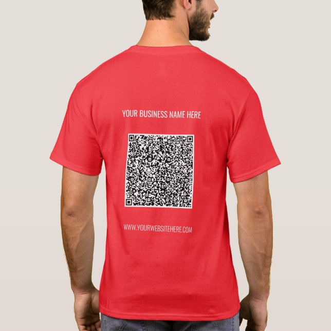 Create Your Own QR Code Business T-Shirt Template (Back)