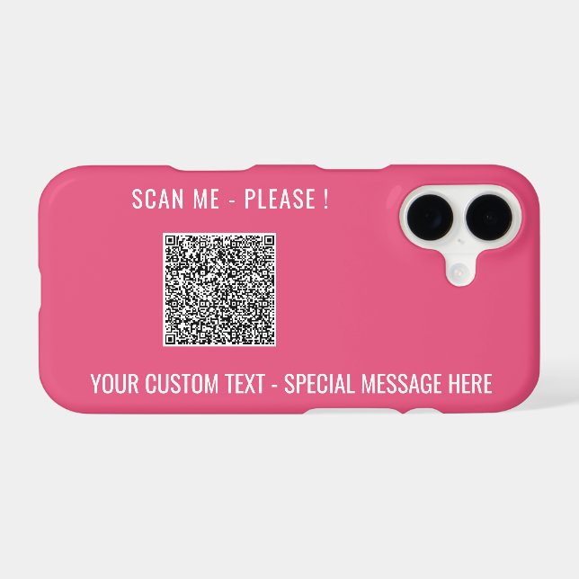 Create Your Own QR Code iPhone Cases Choose Colour (Back Horizontal)