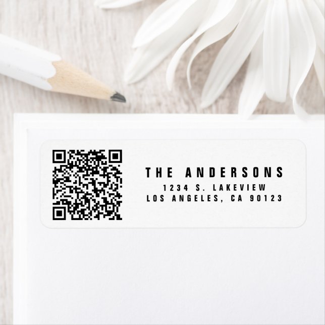 Create your own QR Code | Modern Return Address Label (Insitu)