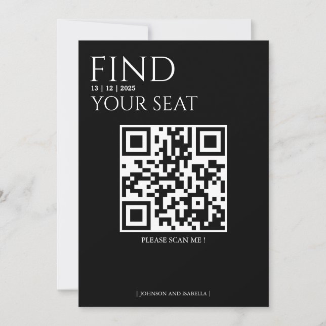 Create your own QR Code Seating Chart (Front)