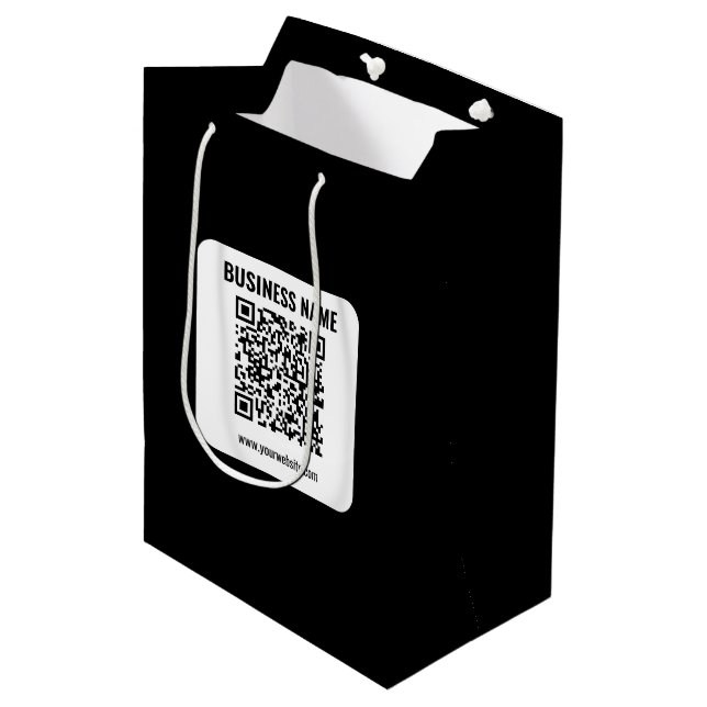 Create Your Own QR Code | Transperant Medium Gift Bag (Front Angled)