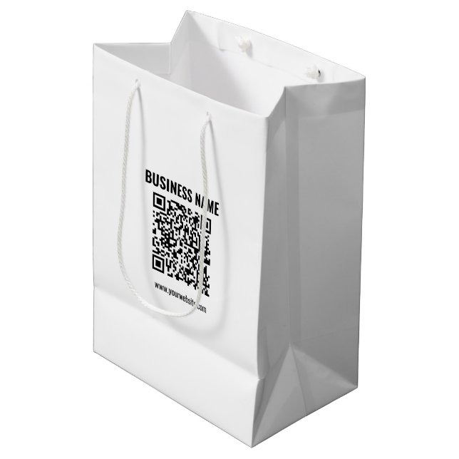 Create Your Own QR Code | Transperant Medium Gift Bag (Front Angled)
