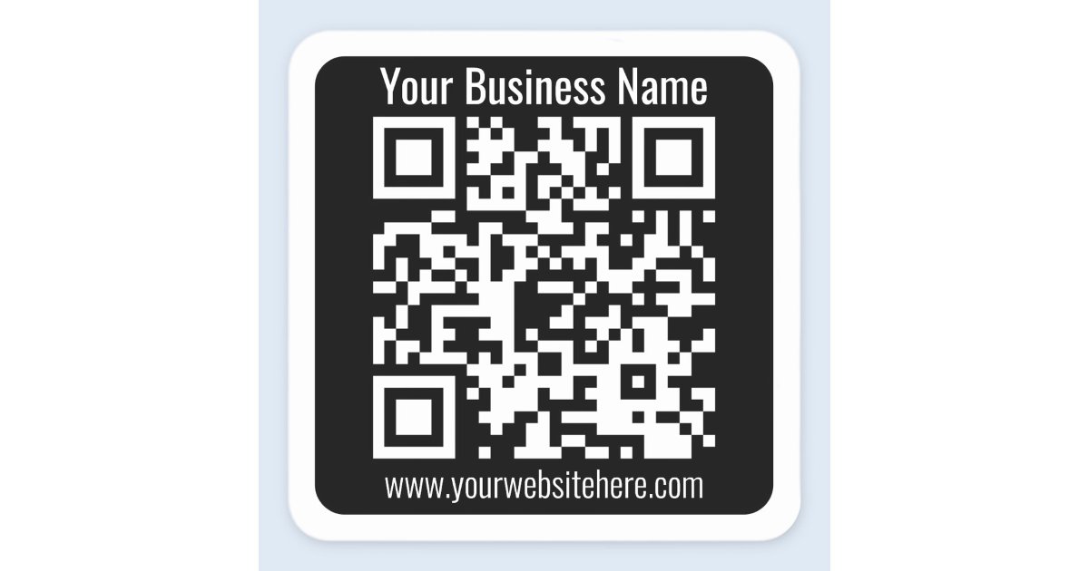 Create Your Own QR Code w/Border | Black & White Square Sticker | Zazzle