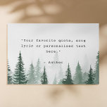 Create Your Own Quote Faux Canvas Print<br><div class="desc">Create your own custom quote faux canvas wall art. Features minimalist typewriter typography and foggy forest nature landscape.</div>