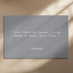 Create Your Own Quote Faux Canvas Print<br><div class="desc">Create your own custom quote canvas wall art. Features minimalist typewriter typography and grey colour background.</div>