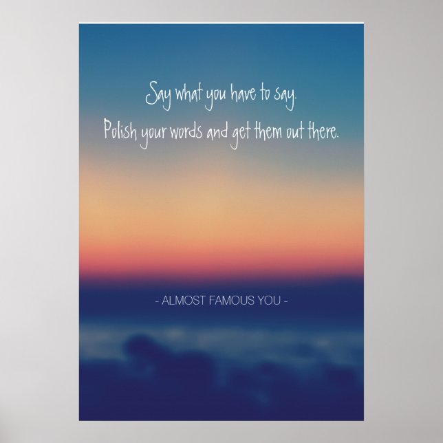 Create Your Own Quote Lake Sunset Poster (Front)