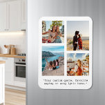 Create Your Own Quote Photo Collage Magnet<br><div class="desc">Create your own custom quote magnet. Features minimalist typewriter typography and personalised photo collage of 4 pictures.</div>