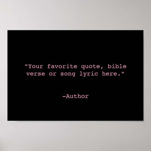 Create Your Own Quote Poster (Front)