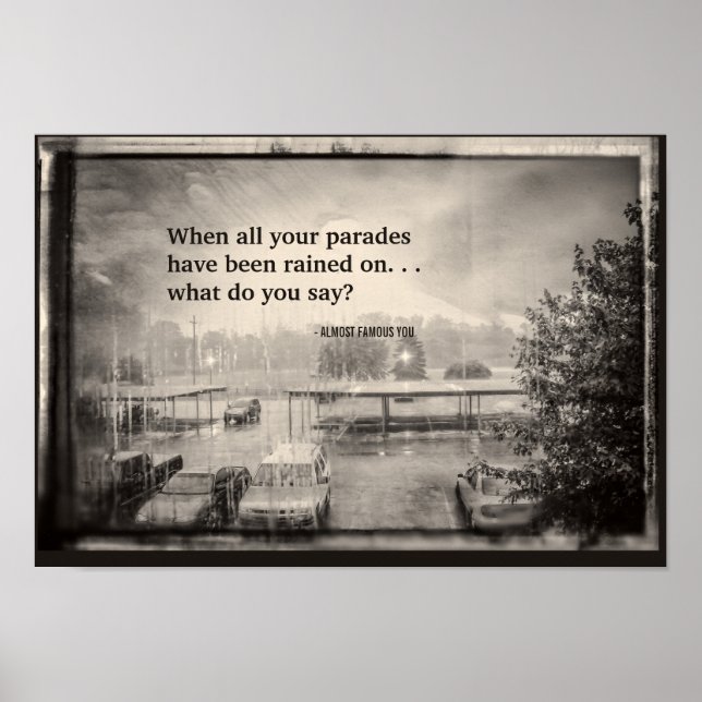 Create Your Own Quote Rainy Parking Lot Poster (Front)