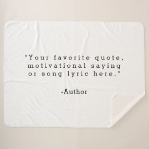Create Your Own Quote Sherpa Blanket