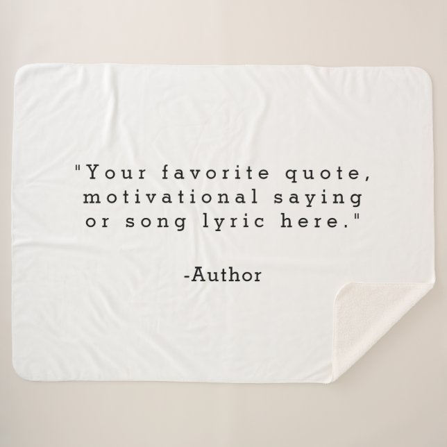 Create Your Own Quote Sherpa Blanket (Front (Horizontal))