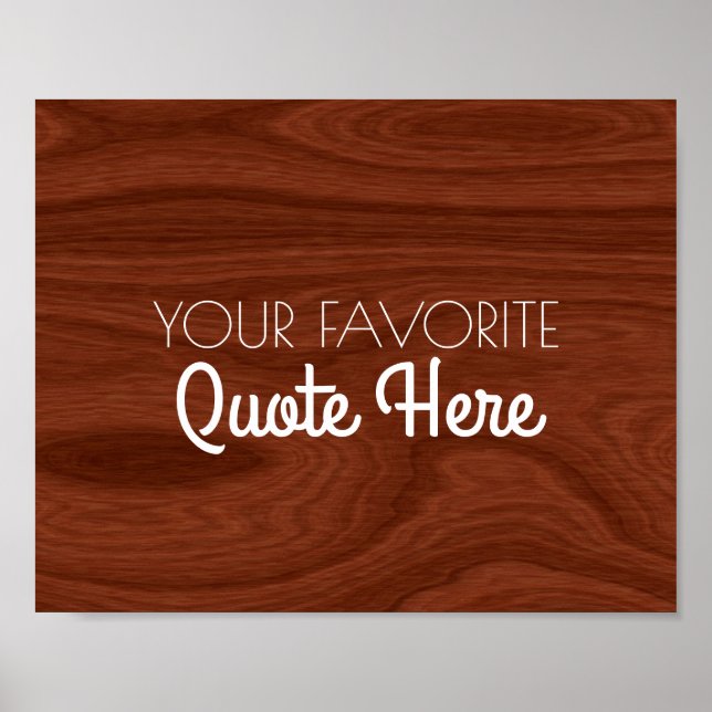 Create Your Own Quote Sign | Elegant Wood Look (Front)