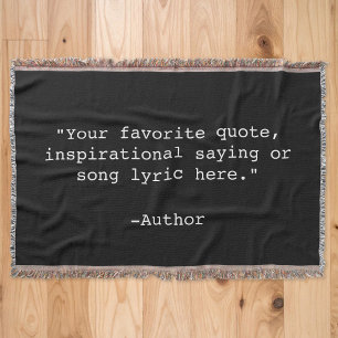 Create Your Own Quote Throw Blanket