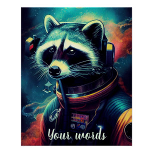 Create Your Own Racoon in Space Astronaut Poster