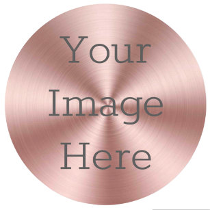 Create Your Own Radial Brushed Rose Gold Metallic Classic Round Sticker