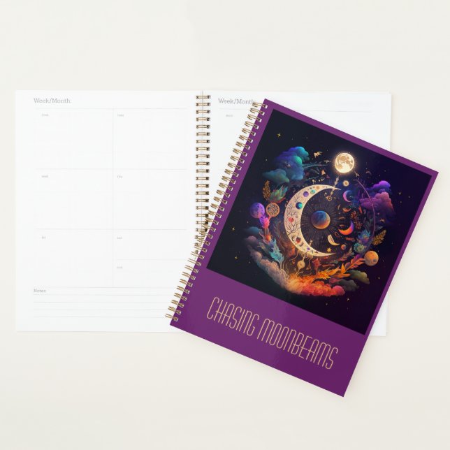 Create Your Own Rainbow Crescent Moon & Wildflower Planner (Display)