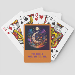 Create Your Own Rainbow Crescent Moon & Wildflower Playing Cards