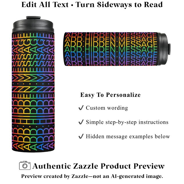 Create Your Own Rainbow Fun Hidden Message B Thermal Tumbler (Creator Uploaded)