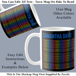 Create Your Own Rainbow Hidden Message & Name B Coffee Mug