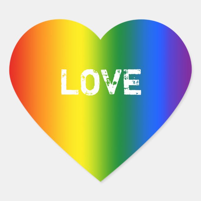 Create Your Own Rainbow Ombre Conversation Heart Sticker (Front)